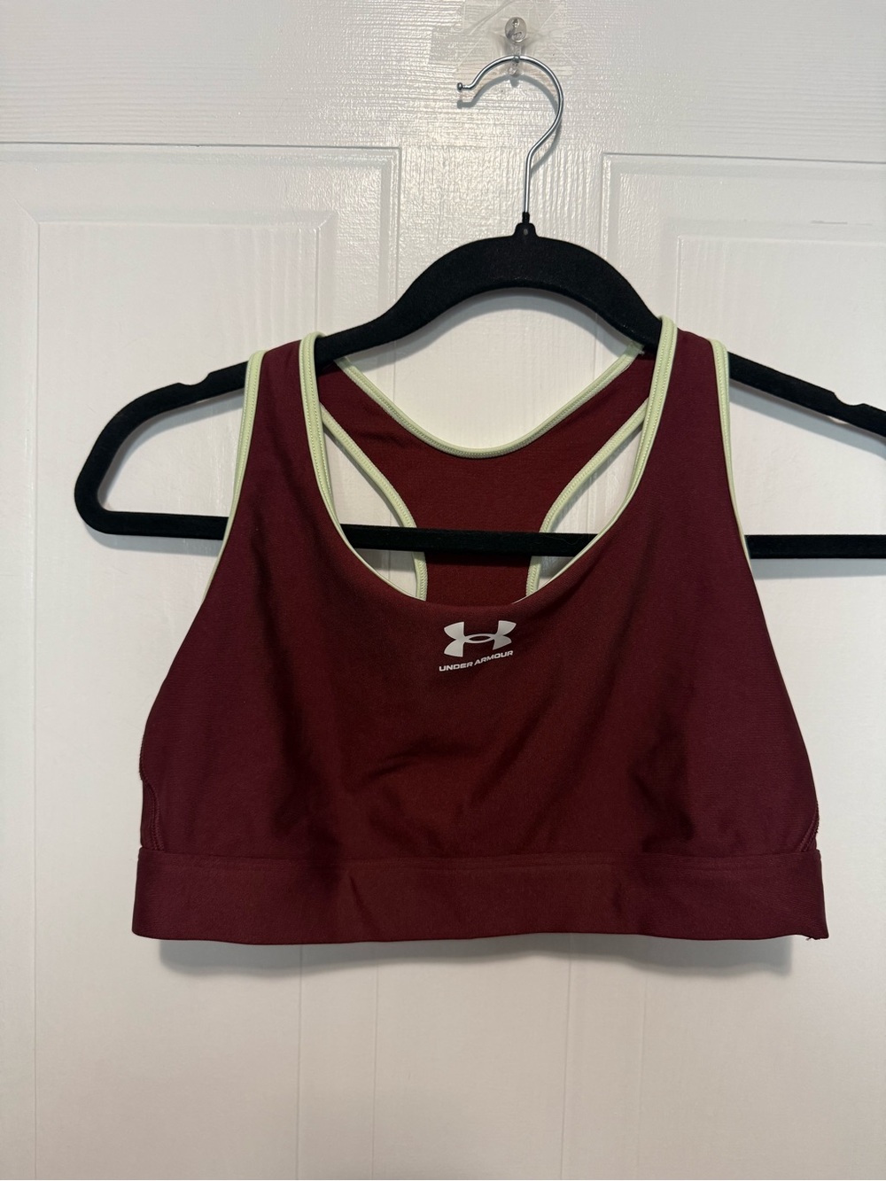Under Armour Burgundy Sports Bra with Cream Trim